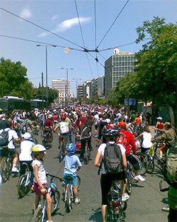 cyclists in athens