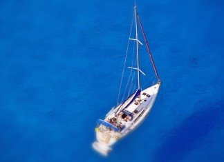 sailing yacht in aegean sea