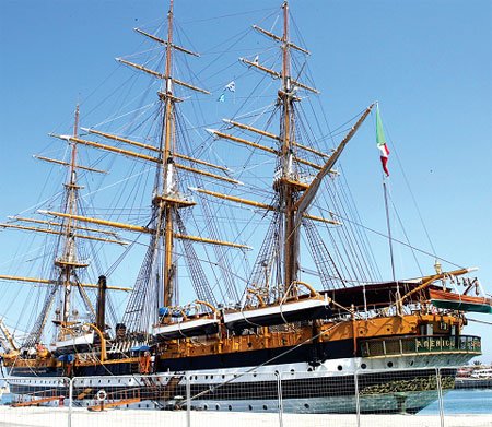 italian sailing ship in heraklion port
