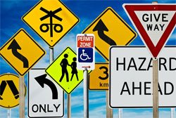 road signs in Crete